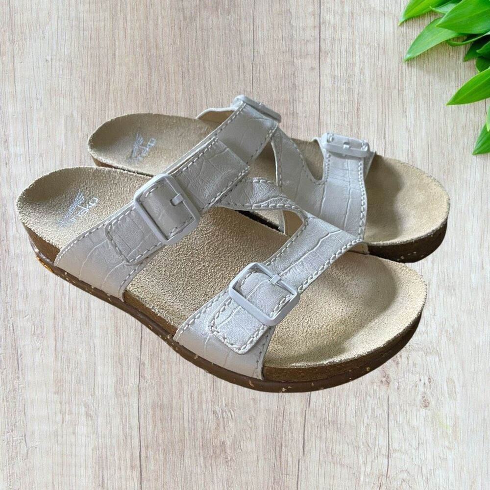 Dansko Buckled Slide Sandals White 4010 NEW